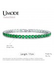 UMODE moda urok CZ bransoletki tenisowe dla kobiet mężczyzn kolorowa cyrkonia biżuteria Box łańcuch Braclets prezent bransoletka