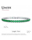 UMODE moda urok CZ bransoletki tenisowe dla kobiet mężczyzn kolorowa cyrkonia biżuteria Box łańcuch Braclets prezent bransoletka