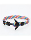 Kotwica bransoletka mężczyźni urok Survival Rope Chain bransoletki Paracord moda czarny kolor kotwica bransoletka męska dopasowa