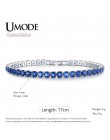 UMODE moda urok CZ bransoletki tenisowe dla kobiet mężczyzn kolorowa cyrkonia biżuteria Box łańcuch Braclets prezent bransoletka