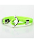 Kotwica bransoletka mężczyźni urok Survival Rope Chain bransoletki Paracord moda czarny kolor kotwica bransoletka męska dopasowa