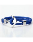 Kotwica bransoletka mężczyźni urok Survival Rope Chain bransoletki Paracord moda czarny kolor kotwica bransoletka męska dopasowa