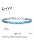 UMODE moda urok CZ bransoletki tenisowe dla kobiet mężczyzn kolorowa cyrkonia biżuteria Box łańcuch Braclets prezent bransoletka