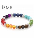 Jeśli mnie moda 7 bransoletka Chakra mężczyźni czarna lawa uzdrowienie koraliki równowagi modlitwa buddyjska reiki bransoletka d