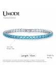 UMODE moda urok CZ bransoletki tenisowe dla kobiet mężczyzn kolorowa cyrkonia biżuteria Box łańcuch Braclets prezent bransoletka