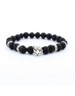 DUOVEI wietrzenie kamień Leopard Head bransoletka z paciorkami dla mężczyzn nowe mody z kamienia naturalnego tygrysie oko Onyx L