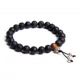 Biżuteria bransoletka męska Pulseira Healing Balance koraliki buddy Reiki modlitwa joga drewno czarny onyks bransoletki prezent 