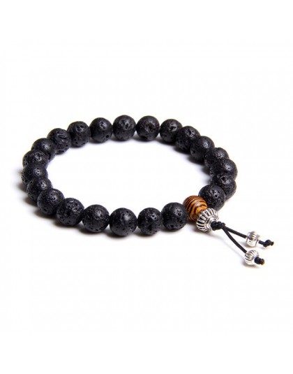 Biżuteria bransoletka męska Pulseira Healing Balance koraliki buddy Reiki modlitwa joga drewno czarny onyks bransoletki prezent 