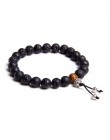 Biżuteria bransoletka męska Pulseira Healing Balance koraliki buddy Reiki modlitwa joga drewno czarny onyks bransoletki prezent 