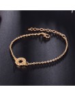 4 sztuk/zestaw moda liść bohemy okrągły węzeł bransoletka mankiet złoty łańcuch Charm bransoletka Bangle dla kobiet proste geome