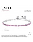 UMODE moda urok CZ bransoletki tenisowe dla kobiet mężczyzn kolorowa cyrkonia biżuteria Box łańcuch Braclets prezent bransoletka