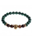DUOVEI wietrzenie kamień Leopard Head bransoletka z paciorkami dla mężczyzn nowe mody z kamienia naturalnego tygrysie oko Onyx L