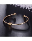 4 sztuk/zestaw moda liść bohemy okrągły węzeł bransoletka mankiet złoty łańcuch Charm bransoletka Bangle dla kobiet proste geome