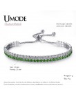 UMODE moda urok CZ bransoletki tenisowe dla kobiet mężczyzn kolorowa cyrkonia biżuteria Box łańcuch Braclets prezent bransoletka