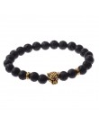 DUOVEI wietrzenie kamień Leopard Head bransoletka z paciorkami dla mężczyzn nowe mody z kamienia naturalnego tygrysie oko Onyx L