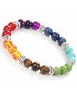 Jeśli mnie moda 7 bransoletka Chakra mężczyźni czarna lawa uzdrowienie koraliki równowagi modlitwa buddyjska reiki bransoletka d