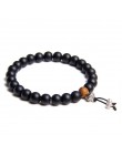 Biżuteria bransoletka męska Pulseira Healing Balance koraliki buddy Reiki modlitwa joga drewno czarny onyks bransoletki prezent 