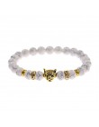 DUOVEI wietrzenie kamień Leopard Head bransoletka z paciorkami dla mężczyzn nowe mody z kamienia naturalnego tygrysie oko Onyx L