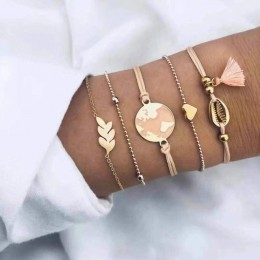 20 style kobiety dziewczęta Mix okrągły stop kryształ marmur uroku bransoletki moda Boho serce powłoki list zestawy bransoletek 