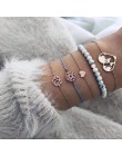 20 style kobiety dziewczęta Mix okrągły stop kryształ marmur uroku bransoletki moda Boho serce powłoki list zestawy bransoletek 
