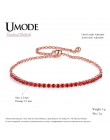 UMODE moda urok CZ bransoletki tenisowe dla kobiet mężczyzn kolorowa cyrkonia biżuteria Box łańcuch Braclets prezent bransoletka