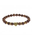 DUOVEI wietrzenie kamień Leopard Head bransoletka z paciorkami dla mężczyzn nowe mody z kamienia naturalnego tygrysie oko Onyx L