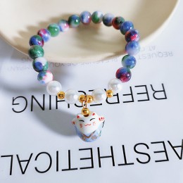 2019 nowy Handmade kolorowe liny kot na szczęście regulowana bransoletka dla kobiet dziewczyn urodziny prezenty słodki Tassel mo