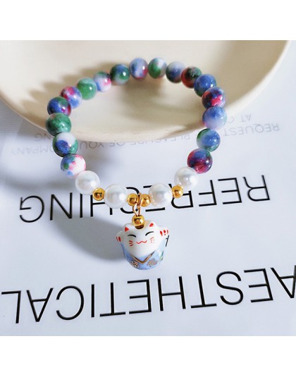 2019 nowy Handmade kolorowe liny kot na szczęście regulowana bransoletka dla kobiet dziewczyn urodziny prezenty słodki Tassel mo