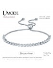 UMODE moda urok CZ bransoletki tenisowe dla kobiet mężczyzn kolorowa cyrkonia biżuteria Box łańcuch Braclets prezent bransoletka