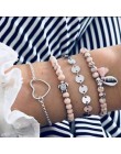 20 style kobiety dziewczęta Mix okrągły stop kryształ marmur uroku bransoletki moda Boho serce powłoki list zestawy bransoletek 