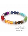 Jeśli mnie moda 7 bransoletka Chakra mężczyźni czarna lawa uzdrowienie koraliki równowagi modlitwa buddyjska reiki bransoletka d