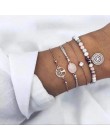 20 style kobiety dziewczęta Mix okrągły stop kryształ marmur uroku bransoletki moda Boho serce powłoki list zestawy bransoletek 