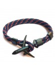 2019 nowy Boeing samolot mężczyźni kotwica bransoletka Rope Chain czarny Charm bransoletki dla kobiet mężczyzna Survival styl lo