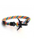 2019 nowy Boeing samolot mężczyźni kotwica bransoletka Rope Chain czarny Charm bransoletki dla kobiet mężczyzna Survival styl lo