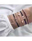 20 style kobiety dziewczęta Mix okrągły stop kryształ marmur uroku bransoletki moda Boho serce powłoki list zestawy bransoletek 