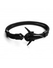 2019 nowy Boeing samolot mężczyźni kotwica bransoletka Rope Chain czarny Charm bransoletki dla kobiet mężczyzna Survival styl lo