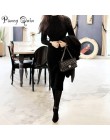 Damski sweter zimowy z dzianiny długie czerwone sukienki Slim elastyczny golf z długim rękawem seksowna damska szata bodycon suk