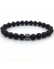 OIQUEI 2019 pulsera hombre Cylinder hematyt bransoletki dla mężczyzn klasyczne natura bransoletki z koralików kamiennych i brans