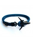 2019 nowy Boeing samolot mężczyźni kotwica bransoletka Rope Chain czarny Charm bransoletki dla kobiet mężczyzna Survival styl lo