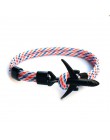 2019 nowy Boeing samolot mężczyźni kotwica bransoletka Rope Chain czarny Charm bransoletki dla kobiet mężczyzna Survival styl lo