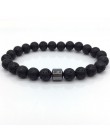 OIQUEI 2019 pulsera hombre Cylinder hematyt bransoletki dla mężczyzn klasyczne natura bransoletki z koralików kamiennych i brans
