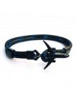 2019 nowy Boeing samolot mężczyźni kotwica bransoletka Rope Chain czarny Charm bransoletki dla kobiet mężczyzna Survival styl lo