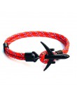 2019 nowy Boeing samolot mężczyźni kotwica bransoletka Rope Chain czarny Charm bransoletki dla kobiet mężczyzna Survival styl lo