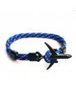2019 nowy Boeing samolot mężczyźni kotwica bransoletka Rope Chain czarny Charm bransoletki dla kobiet mężczyzna Survival styl lo