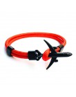 2019 nowy Boeing samolot mężczyźni kotwica bransoletka Rope Chain czarny Charm bransoletki dla kobiet mężczyzna Survival styl lo
