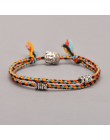 Etniczny tybetański głowa buddy tkane Amulet Multicolor bransoletki i Bangles dla kobiet mężczyzn ręcznie liny budda Charm brans