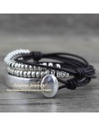 Anslow marka czeski Vintage Handmade wielowarstwowe Wrap biżuteria kobiety dzień matki urodziny bransoletka skórzana bransoletka