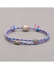 Etniczny tybetański głowa buddy tkane Amulet Multicolor bransoletki i Bangles dla kobiet mężczyzn ręcznie liny budda Charm brans