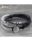 Anslow marka czeski Vintage Handmade wielowarstwowe Wrap biżuteria kobiety dzień matki urodziny bransoletka skórzana bransoletka