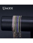 UMODE 4 kolory moda cyrkonia bransoletka tenisowa i Bangles dla kobiet prezenty nowa luksusowa opaska Voor Vrouwen Bijoux UB0124